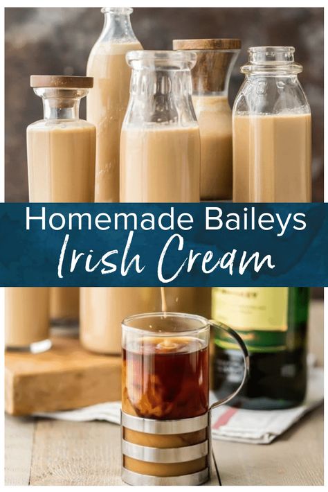 Irish Cream Recipe - Homemade Bailey's {VIDEO} - The Cookie Rookie Baileys Recipes Drinks, Homemade Liqueur Recipes, Homemade Baileys Irish Cream, Baileys Irish Cream Recipes, Baileys Cocktails, Irish Cream Recipe, Homemade Baileys, Homemade Irish Cream, Irish Cream Coffee