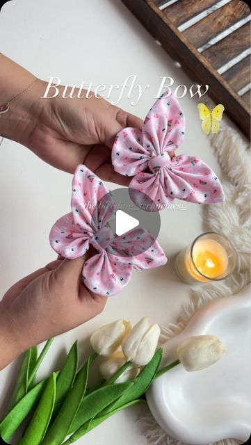 How To Make Hair Bows, Baby Bows Diy, Fabric Butterfly Diy, Hair Bow Ideas, Bow Sewing Pattern, Bows In Hair, Butterfly Sewing, Diy Baby Bows, Unique Hair Bows