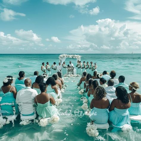 Dream Beach Wedding, Sea Wedding, Ocean Wedding, Water Wedding, Beach Wedding Photos, Black Love Couples, Future Wedding Plans, Wedding Goals, Dreamy Wedding