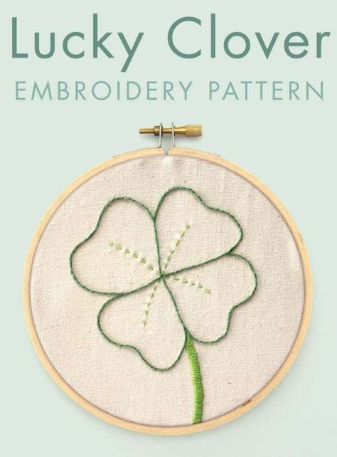 Free Lucky Shamrock Hand Embroidery Pattern – Needle Work Clover Embroidery, Free Cross Stitch Designs, Bow Embroidery, Lucky Shamrock, Diy Embroidery Designs, Embroidery Patterns Free, Hand Embroidery Design Patterns, Hand Embroidery Pattern, Craft Corner