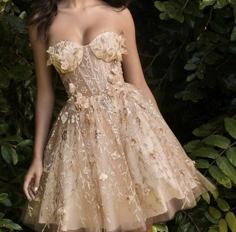 Gold Dama Dresses, Short Champagne Dress, Short Dress Prom, Botas Outfit, Rose Gold Prom Dress, Gold Dress Short, Damas Dresses, Red Formal Dresses, Dresses With Lace