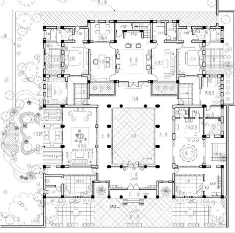 Traditional Japanese Mansion Layout, Traditional Japanese Mansion Floor Plans, Japanese Estate Layout, Traditional Japanese Floor Plan, Japanese Mansion Floor Plan, Japanese Floor Plan, Traditional Japanese Mansion, Riad Floor Plan, Lobby Plan