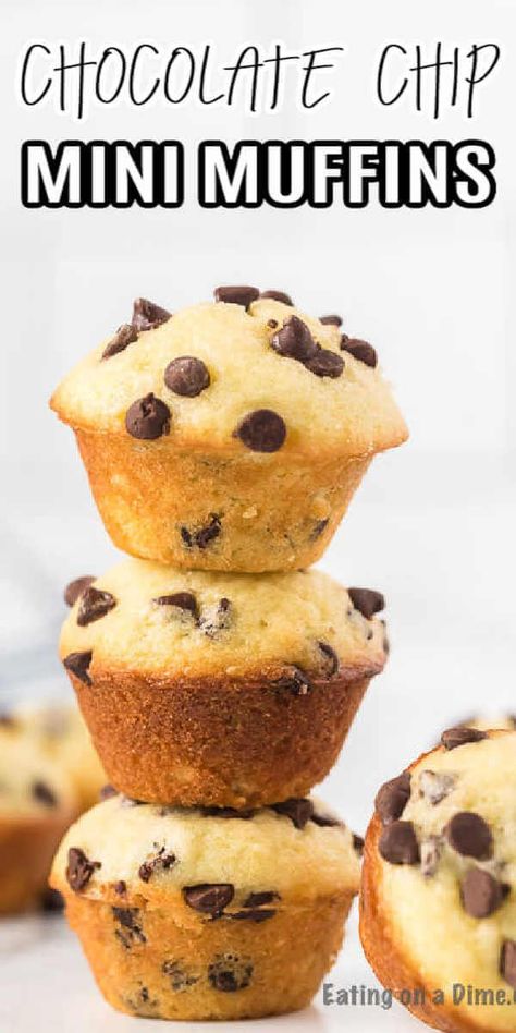 Mini Choc Chip Muffins, Mini Muffins Chocolate Chip, Little Debbie Mini Muffins Recipe, Little Bites Muffins Copycat, Chocolate Chip Muffins Mini, Homemade Muffins Easy, Banana Bread Mini Muffins, Chocolate Chip Mini Muffins, Mini Muffin Recipe