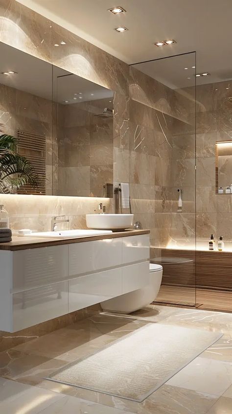 Master Washroom Design, Washroom Designs, House Planner, Modern Bathroom Ideas, Modern Luxury Bathroom, Design Houses, Bathroom Inspiration Modern, Washroom Design, Beige Bathroom