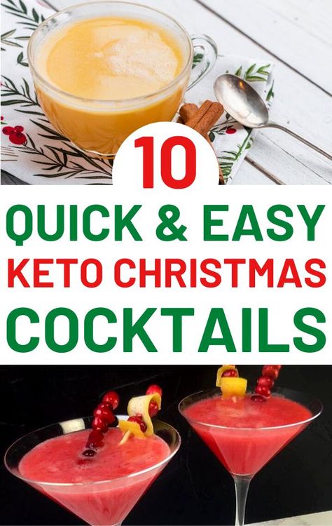 Low Sugar Alcoholic Drinks, Easy Christmas Drinks, Christmas Vodka, Sugar Free Cocktails, Christmas Cocktails Easy, Christmas Drinks Alcohol Recipes, Low Carb Christmas, Christmas Drinks Alcohol, Low Carb Cocktails