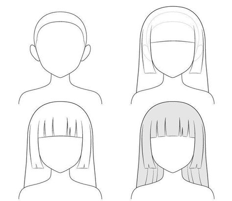 Manga Hairstyles, Step By Step Drawings, Hair Step By Step, How To Draw Anime, Drawing Hair Tutorial, Manga Hair, Drawing Tutorials For Beginners, Hair Sketch, 얼굴 그리기