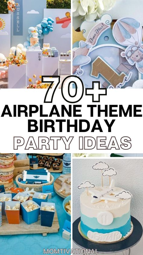 Prepare for takeoff as we embark on an adventure like no other! Welcome aboard our airplane-themed birthday party, where every detail is designed to transport you to new heights of excitement and fun. From boarding passes for invitations to cloud-shaped decorations, we’re ready to soar into a celebration that will leave you flying high with … Airplane Birthday Party Food, Airplane Themed Birthday Party, Airplane Birthday Decorations, Airplane Birthday Theme, Airplane Party Theme, Airplane Party Decorations, Time Flies Birthday, Themed Birthday Party Ideas, Travel Party Theme