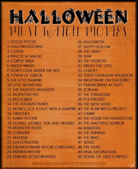 Halloween Movie Playlist - good ideas for the Halloween season Halloween Films, Halloween Movies List, Halloween Bucket List, Halloween Playlist, Herbst Bucket List, Halloween Movie Night, Sr Pelo, Tower Of Terror, Halloween Tags