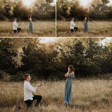 Golden Hour Engagement Pictures, Surprise Engagement Photos, Engagement Proposal Photos, Surprise Proposal Pictures, Austin Engagement Photos, Cute Proposal Ideas, Highschool Sweethearts, Proposal Photoshoot, Proposal Pictures