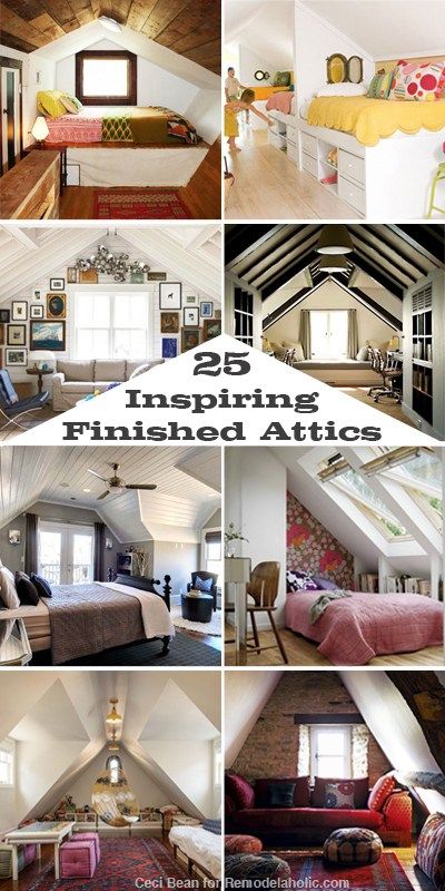 Start using that attic space! There are so many ways to utilize the space and we've got a bunch of ideas for inspiration. 25 Inspiring Finished Attics via Remodelaholic.com #remodel #attic #remodelaholic Bedroom Attic, Attic Room Ideas, Attic Makeover, Attic Renovation Ideas, Finished Attic, Attic Loft, Attic Playroom, Small Attic, Attic Conversion