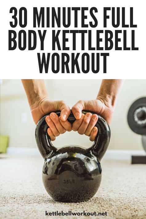 30 minutes full body Kettlebell workout #kettlebell #workout #fitness Kettlebell Workout Routine, Workout For Toning, Kettle Bell Leg Workout, Mens Full Body Workout, Kettle Bell Workout Men, Kettlebell Squats, Bodybuilding Plan, Full Body Kettlebell, Metabolic Workouts