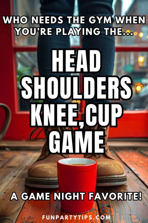 Head, Shoulders, Knee, Cup Frenzy (Big Fun for Big Groups) - Fun Party Tips Staff Party Games, Adult Party Games For Large Groups, Large Group Game, Games For Big Groups, Indoor Group Games, Christmas Group Games, Christmas Party Games For Groups, Party Games Group, Fun Games For Adults