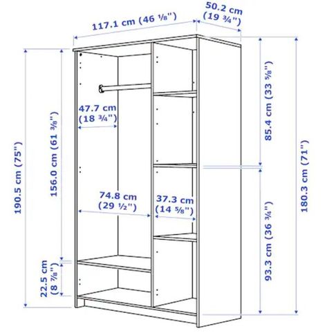 Standard Bedroom Closet Dimensions - A Complete Guide | Complete Guide Ikea Brimnes Wardrobe, Brimnes Wardrobe, Closet Dimensions, Wardrobe Dimensions, Bedroom Cupboard Designs, Closet Layout, Bedroom Closet Design, Wardrobe Design Bedroom, Wardrobe Cabinets