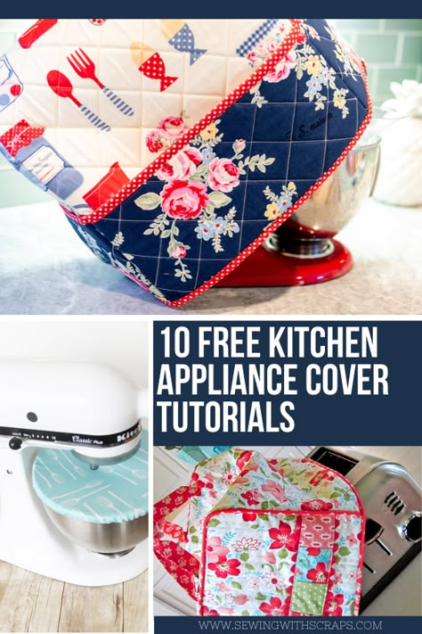 Diy Kitchen Appliance Covers, Small Kitchen Appliance Covers, Serger Cover, Kitchen Appliance Covers, Sewing With Scraps, Kitchenaid Cover, Small Appliance Covers, Kitchen Sewing, Mixer Cover