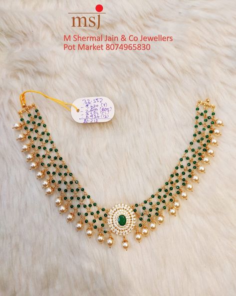 Moti Gold Necklace, Light Weight Gold Necklace Indian, Beads Haram, Gold Stone Necklace, Temple Jewelry Necklace, Pearl Jewelry Design, Gold Jewelry Simple Necklace, Beautiful Gold Necklaces, Handmade Gold Jewellery