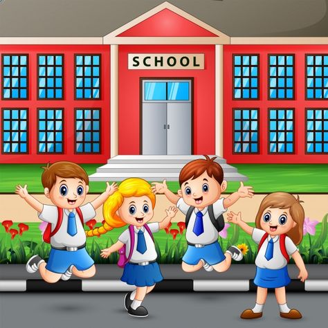 My School Drawing For Kids, School Images Pictures, Importance Of Education Poster, Going To School Drawing, School Students Pic, School Students Images, School Kids Cartoon, School Kids Clipart, Students Drawing