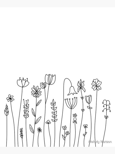 Cute Simple Line Art, Sketch Notebook Ideas, Girly Line Art, Plants Simple Drawing, Floral Drawings Simple, Simple Drawing Flowers, Simple Line Flowers, Flower Line Drawing Pattern, Simple Flower Drawing Doodles Hand Drawn