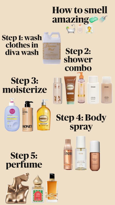 The best body care and perfumes to keep you smelling good all day. Tip: applying moisturizer and body oil after the shower helps perfume to last all day Long Lasting Body Wash, Things That Smell Good, How To Smell Floral All Day, How To Smell Like Sandalwood, Perfumes To Get, How To Keep Perfume On All Day, Lotions That Smell Good All Day, Scents To Smell Like, Pov You Smell Good