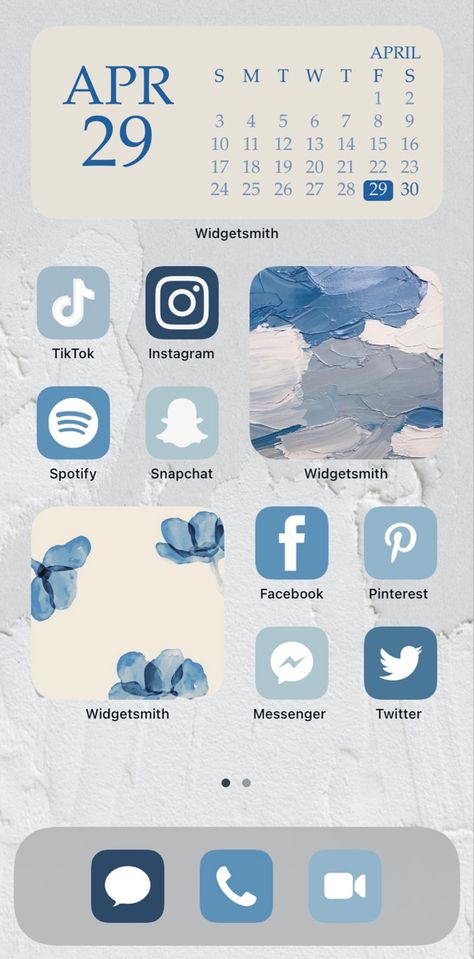 Phone App Set Up Ideas, Ios 16 Home Screen Ideas Light Blue, Aesthetic Iphone Home Screen Layout Blue, Blue Phone Screen Aesthetic, Light Blue Ios 16 Homescreen, Iphone Layout Homescreen Blue, Aesthetic Phone Layout Blue, Themes For Home Screen, Blue Ios 16 Homescreen Ideas