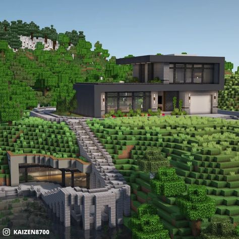 Credit: kaizen8700 #modern #mc #minecraft #home #house #homedesign #basement #basementmancaveideas #diy #fyp #foryou #buildit Modern Builds Minecraft, Minecraft Modern Building Ideas, Minecraft Modern Ideas, Minecraft Houses Modern Mansion, Minecraft Modern Building, Ideas Para Casas En Minecraft, Minecraft Building Ideas Modern, Modern Mansion Minecraft, Mincraft Idea Houses Modern