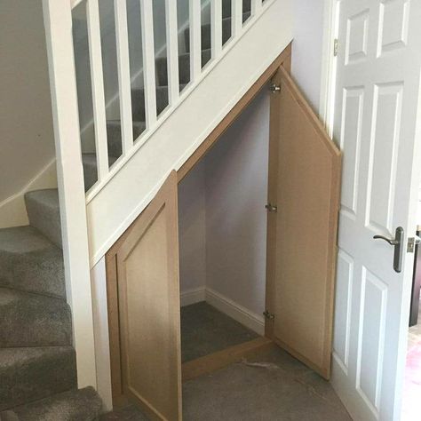 #makeover #stairsdesign #renovation Creating Under Stair Storage, Understairs Cupboard Door, Under Stairs Cupboard Doors, Small Understairs Cupboard, Under Stairs Door Ideas, Under Stairs Doors, Small Under Stairs Storage, Under Stairs Cupboard Storage, Stair Door