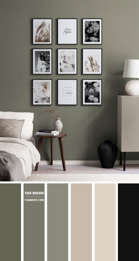 Colour Scheme Bedroom, Sage Bedroom, Bedroom Colour, Bedroom Color Combination, Sage Green Bedroom, House Color Palettes, Bedroom Wall Colors, Bedroom Decorating Ideas, Bedroom Idea