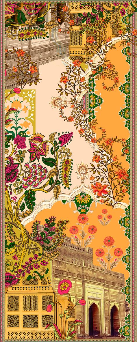 MUGHAL on Behance Guler Painting, Indian Art Wallpaper, Mughal Background, Mughal Wallpaper, Indian Prints And Patterns, Mughal Design, Mughal Pattern, Digital Print Textiles, Mughal Miniature Paintings