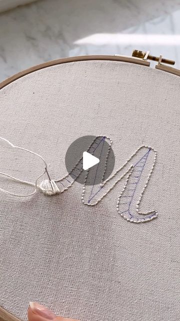 embroidery for beginners on Instagram: "Have you tried embroidering letters like this?🤨😊" Large Letter Embroidery, Lettering Embroidery Stitches, How To Embroider Monogram By Hand, T Embroidery Letter, Hand Embroidered Monogram Letters, Hand Embroidered Lettering, Embroidery Text Lettering, Embroidered Names Hand Embroidery, Hand Embroider Letters