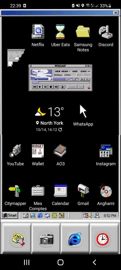 Full Board With Widgets + Icons || Year 2000 Old Windows Computer Interface Phone Theme and Icons Old Computer Phone Wallpaper, Computer Theme Wallpaper, Old Windows Interface, Windows Phone Theme, 90s Phone Theme, Computer Layout Aesthetic, Old Computer Wallpaper, Windows 95 Aesthetic Icons, Old Windows Wallpaper