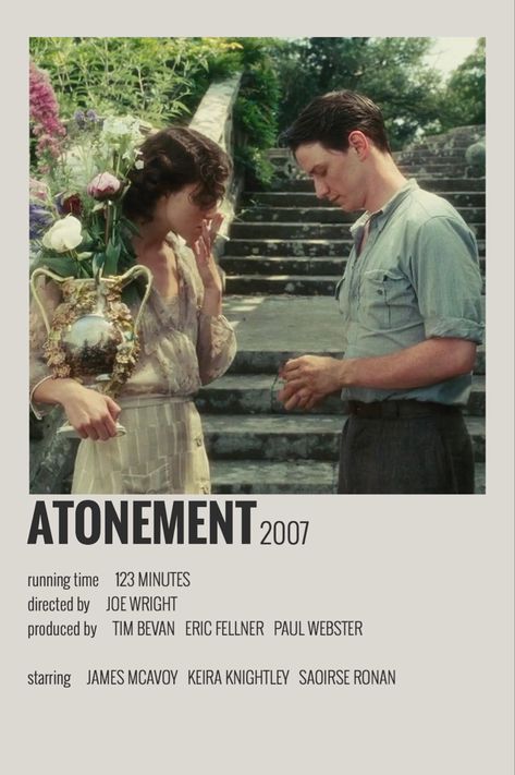 Atonement Movie, Indie Movie Posters, Film Polaroid, Film Recommendations, Iconic Movie Posters, Girly Movies, Film Posters Minimalist, Great Movies To Watch, Film Posters Vintage