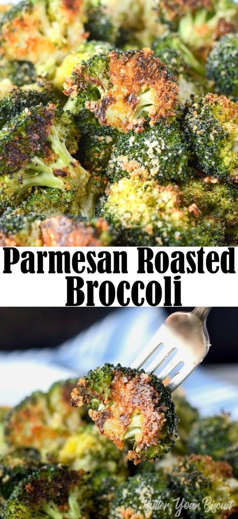 Parmesan Roasted Broccoli is the perfect roasted vegetable. The Parmesan and bread crumbs gives it the best crunchy texture. #roastedbroccoli #roastedvegetables #veggiesidedish Parmesan Roasted Broccoli, Roasted Broccoli Recipe, Parmesan Broccoli, Roasted Vegetable Recipes, Diner Recept, Roasted Vegetable, Roasted Broccoli, Veggie Side Dishes, Broccoli Recipes