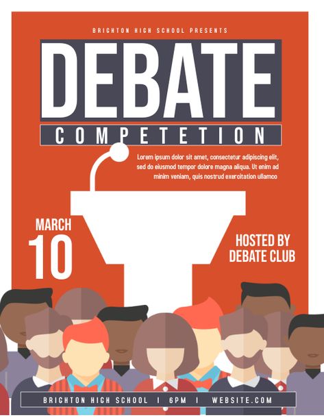 120+ customizable design templates for ‘debate’ Poster Design Competition, Event Poster Design Inspiration, Debate Competition, It's Okay That's Love, Debate Club, Speech And Debate, Graphic Design School, Interesting Facts About Yourself, School Template