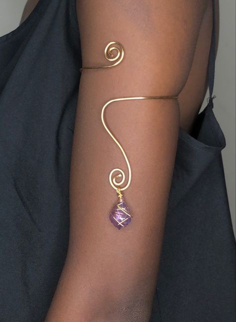 Handmade wire arm cuff Arm Cuffs Aesthetic, Arm Cuff Aesthetic, Arm Cuffs Jewelry, Brass Wire Jewelry, Wire Wrapped Arm Cuff, Arm Cuff Diy, Diy Arm Cuff, Wire Arm Cuff, Fairy Arm Cuff