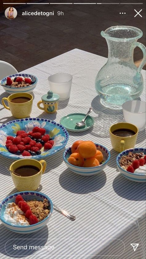 Breakfast Summer Aesthetic, Italian Morning Aesthetic, Italian Lunch Aesthetic, Summer Breakfast Aesthetic, Italian Breakfast Aesthetic, Healthy Summer Aesthetic, Italian Coffee Aesthetic, Breakfast Table Aesthetic, Breakfast Layout