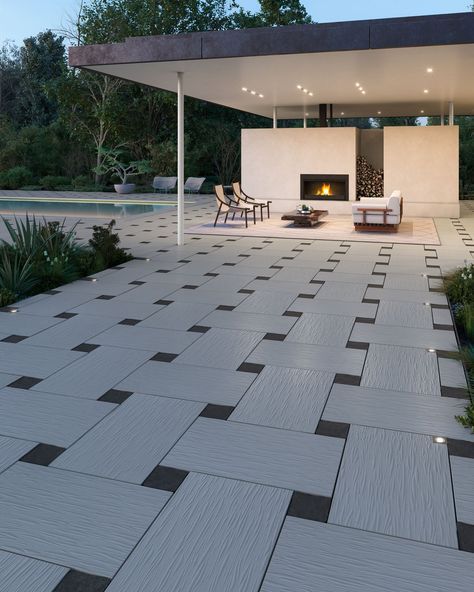 Paver Patterns, Terrace Tiles, Terrace Floor, Paver Designs, Porch Tile, Patio Slabs, Driveway Design, Patio Tiles, Floor Tile Design