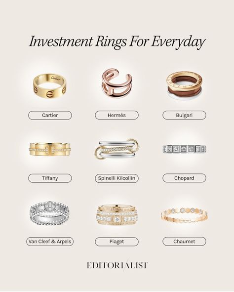 Old Money Rings Woman, Made Jewelry Ideas, Home Made Jewelry Ideas, Jewelry Must Haves, Home Made Jewelry, Capsule Wardrobe Jewelry, Classic Jewelry Pieces, Jewelry Knowledge, Expensive Jewelry Luxury