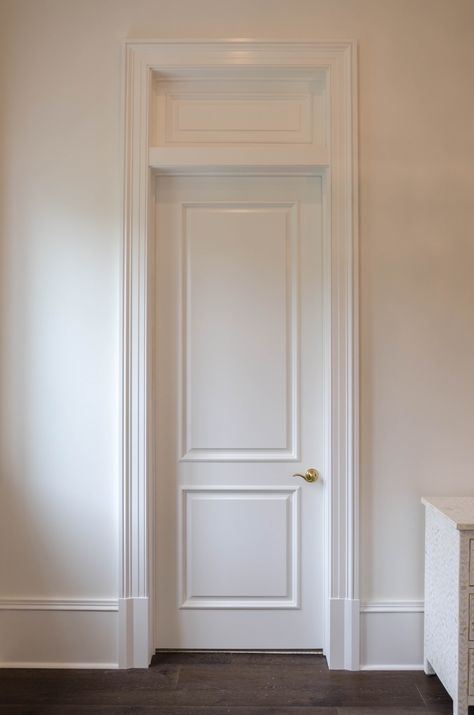 MDF 2 panel door with raised moulding  I prefer solid wood door, but like the style of this. 2 Panel Wood Interior Doors, Raised Panel Doors Interior, Elegant Interior Doors, Traditional Interior Doors Styles, Panel Door Design Modern, 2 Panel Doors Interior, Door Moulding Design, Door Panelling Design Modern, White Wood Door