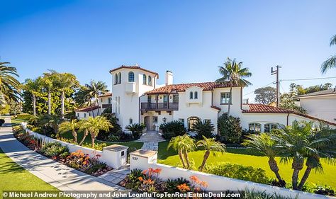 Castle On Island, Coronado Island San Diego, Santa Barbara House, California Architecture, Castle Estate, Spanish Heritage, Coronado Island, San Diego Houses, Spanish Style Home