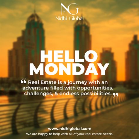 Real Estate Monday, Real Estate Motivational Quotes, Monday Real Estate, Real Estate Motivation, Real Estate Advertising, Real Estate Marketing Design, Real Estate Education, Endless Opportunities, Hello Monday