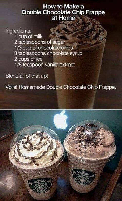 Double Chocolate Chip Frappe, Chocolate Chip Frappe, Resep Starbuck, Birthday Recipes, Breakfast Birthday, Resepi Biskut, Frappe Recipe, Resep Smoothie, Christmas Recipes Appetizers