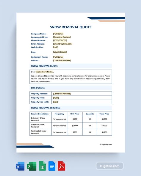 Snow Removal Quote Template Order Form Template Free, Startup Business Plan, Order Form Template, Quote Template, Form Template, Snow Removal, Order Form, Start Up Business, Website Link