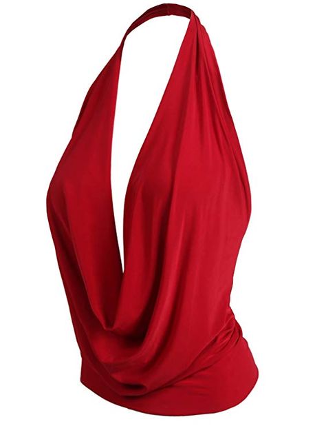 Low Cut Halter Top, Low Cut Dresses, Halter Top Dresses, Chiffon Fashion, Backless Top, Halter Tops, 2000s Fashion, Cut Shirts, Amazon Women