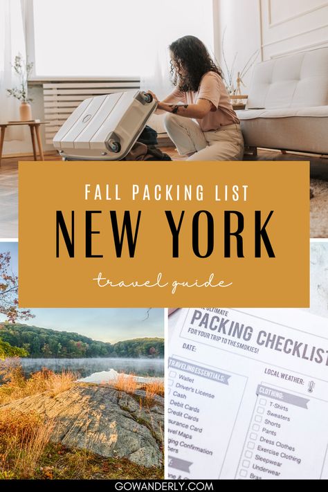 Discover what to pack for a fall trip to New York City with our comprehensive packing list. Nyc Packing List Fall, What To Pack For New York Fall, Pack For New York, Fall Packing List, Fall Packing, Fall Nyc, Nyc Vacation, Nyc Fall, Visit New York City