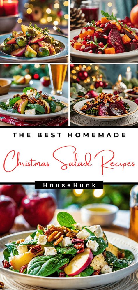 Elevate your holiday table with these 12 delightful Christmas salad recipes! From classic bacon broccoli to festive fig pomegranate, each dish promises a symphony of flavors. Perfect for festive feasts and joyful gatherings. #ChristmasSalads #HolidayRecipes Christmas Lunch Salad Ideas, Company Salad Recipe, Best Holiday Salads, New Year Salad Ideas, Festive Salad Recipes, Salad Ideas For Christmas, Buffet Salads Ideas, Christmas Dinner Salad Ideas, Festive Salads Christmas