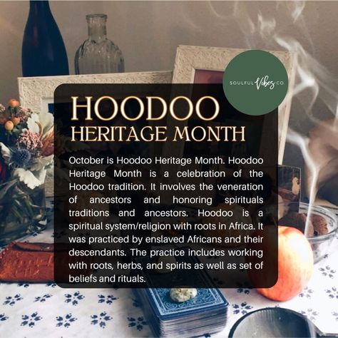 Happy Hoodoo Heritage Month Hoodoo Heritage Month, Black Spirituality, Folk Magic, Heritage Month, Witch Aesthetic, African Culture, Crystal Healing, Medicine, Witch