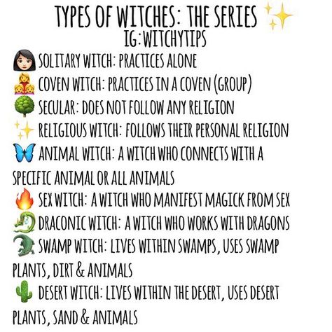 Lastly, a small post on some types of witches that I can’t really expand on for more than a sentence but types you should know &… Witchytips Instagram, Different Types Of Witches, Types Of Witches, Witch Types, Witch Coven, Which Witch, Grimoire Book, Wiccan Witch, Eclectic Witch