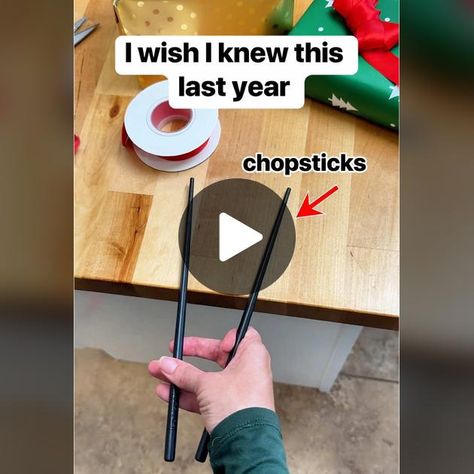 TikTok · Liz & Jeff Bow With Chopsticks, Wrapping Two Gifts Together, Bows On Gifts, How To Tie A Bow Around Something, Christmas Bows For Gifts, Christmas Crafts To Give As Gifts, How To Tie A Double Bow, How To Make Christmas Bows With Ribbon, How To Tie A Double Bow With Ribbon