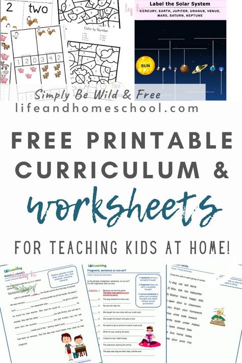 Free homeschool curriculum and printable worksheets for kiddos. #homeschoolcurriculum #homeschoolworksheets #homeschoolprintables #freeprintables #freecurriculum #freelearningresources #homeschool #homeschooling #worksheetsforkids #printableworksheets Free Kindergarten Science Curriculum, 1st Grade Homeschool Curriculum Free, Printable Homeschool Worksheets, Homeschooling Free Printables, Prek Homeschool Curriculum, Homeschool 1st Grade Lesson Plans, 2nd Grade Homeschool Curriculum Free, Fourth Grade Homeschool Curriculum, Homeschooling 5th Grade