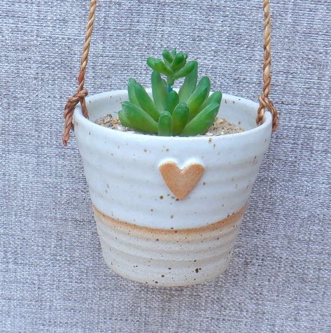 Hanging Herbs, Wheel Thrown Ceramics, Dog Water Bowls, Hanging Succulents, Hand Thrown Pottery, Heart Stamp, Ceramic Plant Pots, Functional Pottery, Pottery Wheel