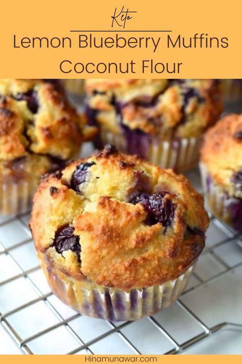 Lemon Blueberry Muffins Paleo Lemon Blueberry Muffins, Vegan Blueberry Muffin Recipe, Vegan Strawberry Muffins, Coconut Flour Blueberry Muffins, Coconut Flour Muffins, Keto Blueberry Muffins, Gluten Free Drinks, Gluten Free Blueberry Muffins, Vegan Blueberry Muffins